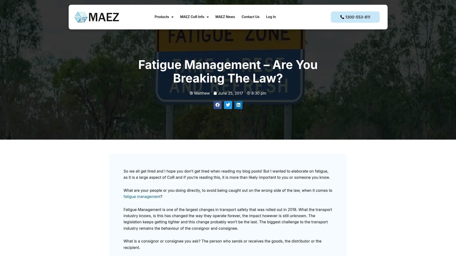MAEZ legacy graphic: screenshot gen 965 maez.com .au 2017 6 30 fatigue are you breaking the 1764291120137