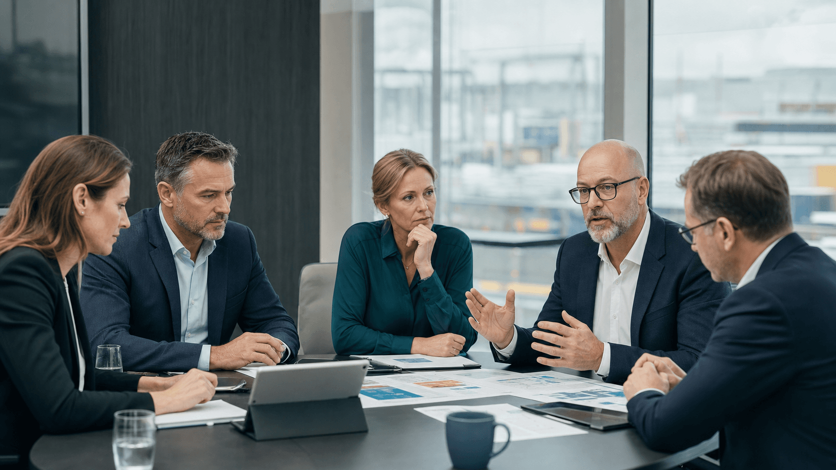 Executive team reviewing transport risk and Chain of Responsibility assurance data