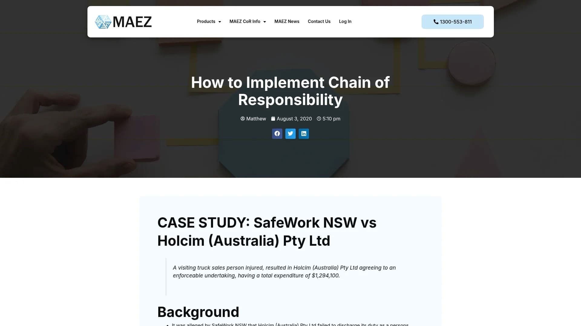 MAEZ legacy graphic: screenshot gen 916 maez.com .au how to implement chain of responsibili 1763944350226