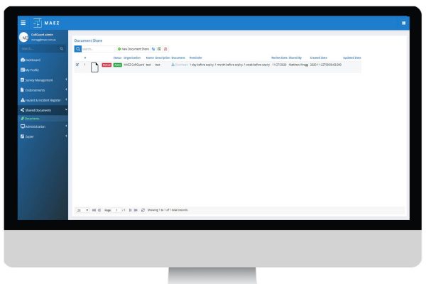 MAEZ graphic: corguard Document Manage 1