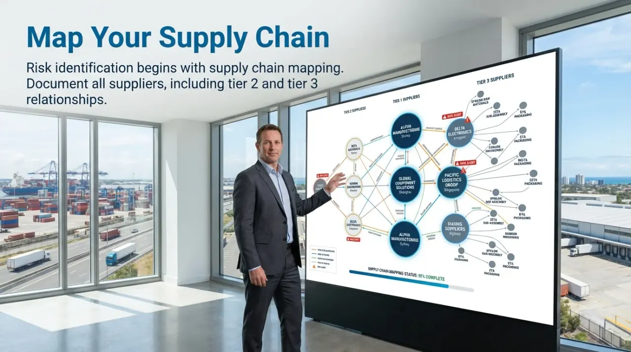 MAEZ graphic: gemini tip risk identification begins with supply chain mappi 1764196082332