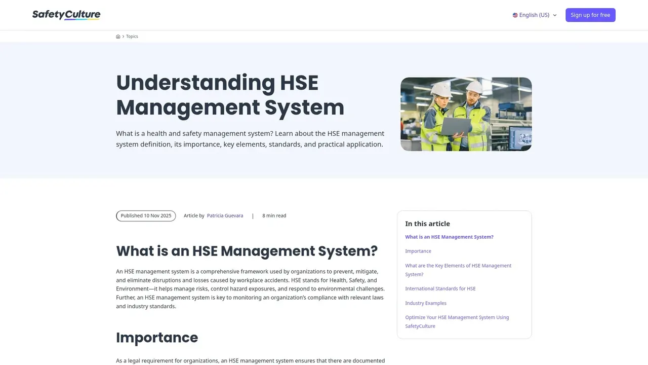 MAEZ graphic: screenshot gen 919 safetyculture.com topics hse management system 1763956745718