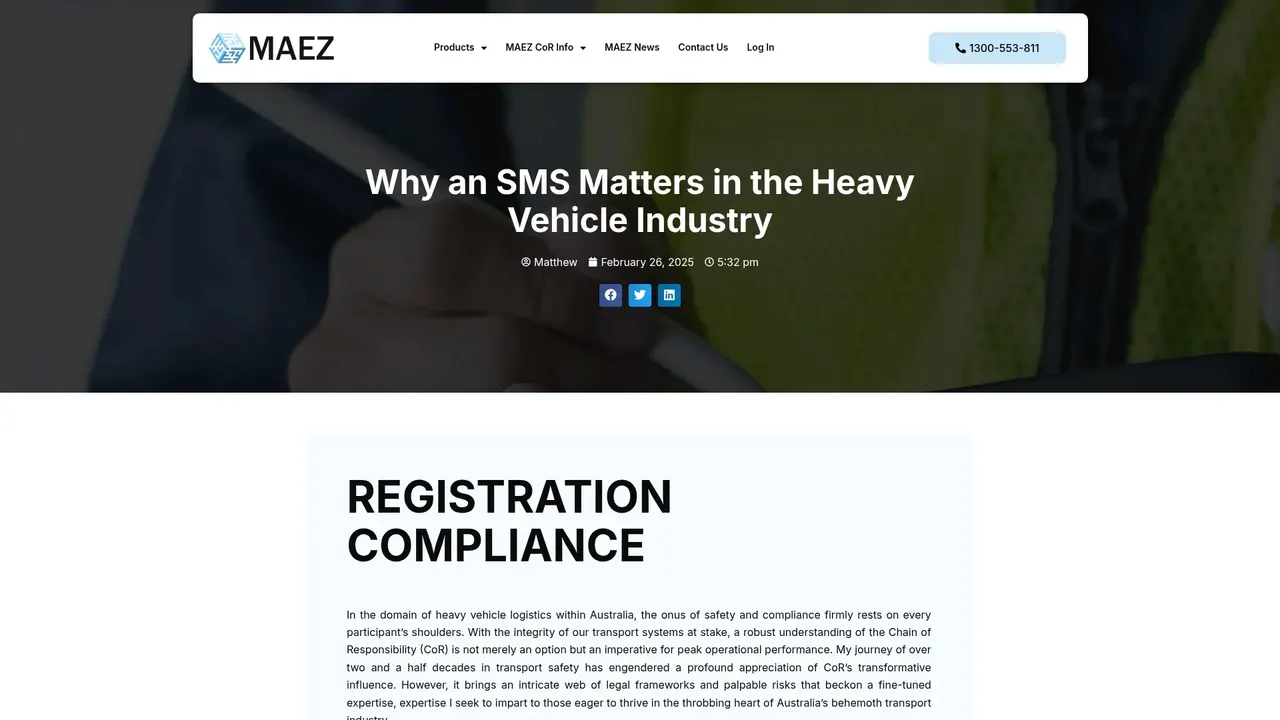 MAEZ graphic: screenshot gen 921 maez.com .au why an sms matters 1763956889243