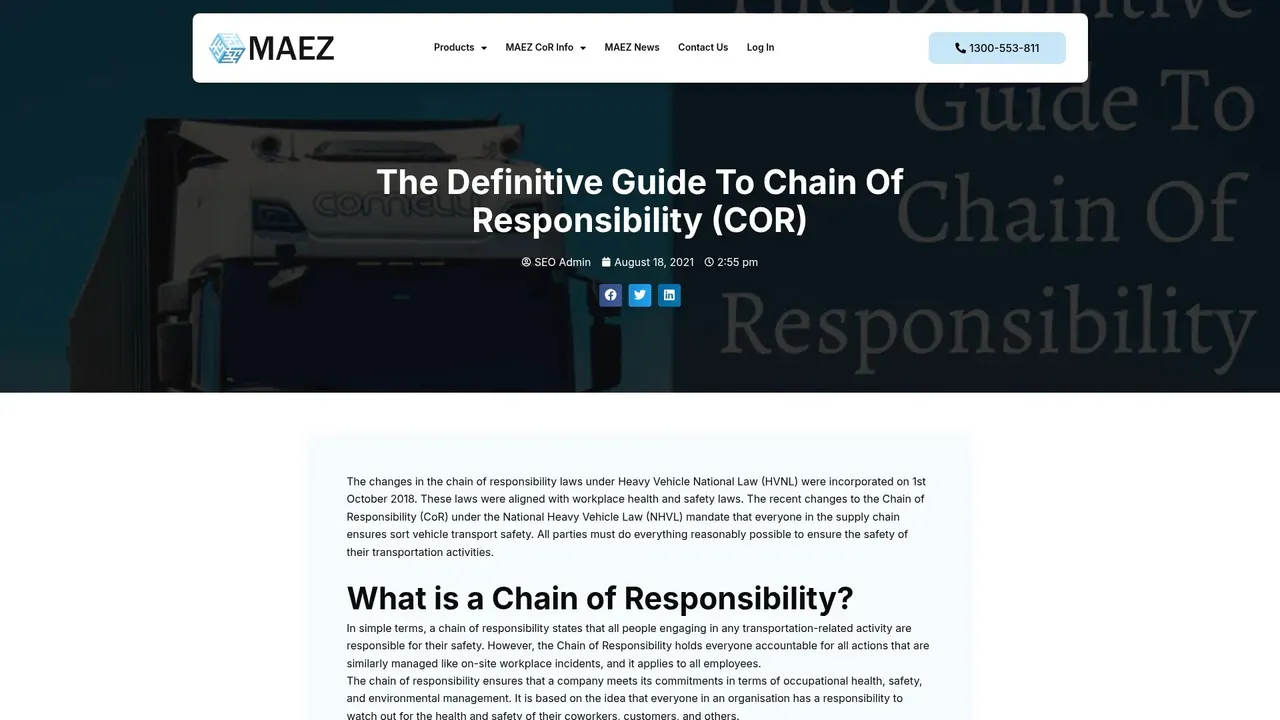MAEZ graphic: screenshot gen 965 maez.com .au the definitive guide to chain of respo 1764291103721