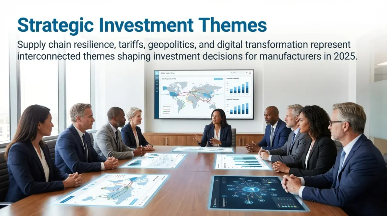 MAEZ graphic: gemini fact supply chain resilience tariffs geopolitics and di 1765412225980