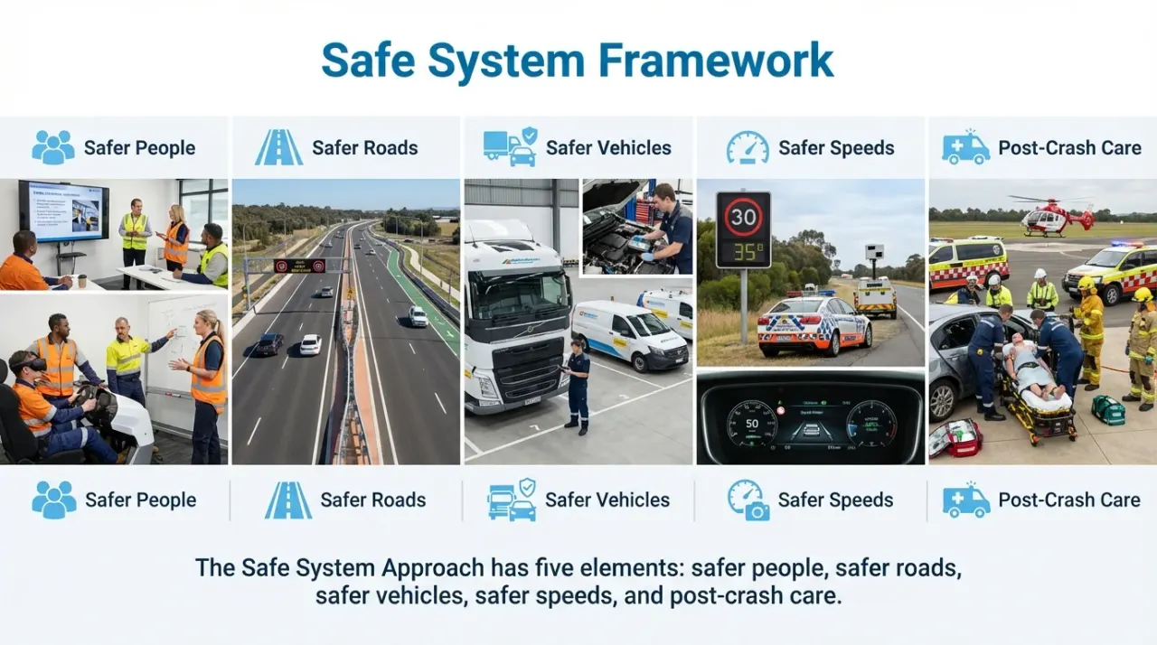 MAEZ graphic: gemini fact the safe system approach has five elements safer p 1764768339601