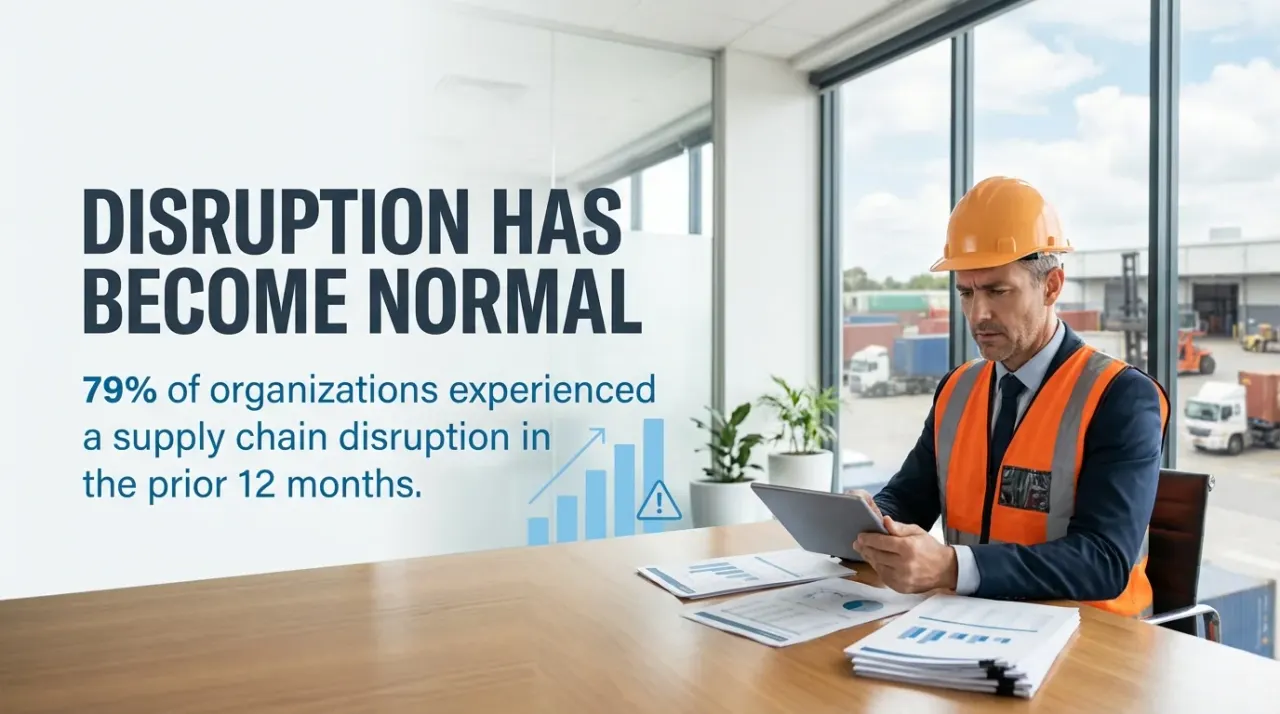 MAEZ graphic: gemini statistic 79 of organizations experienced a supply chain dis 1767871702505