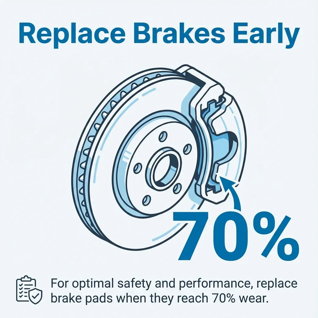 MAEZ graphic: gemini tip replace brake components at 70 wear to maintain hi 1767871933732