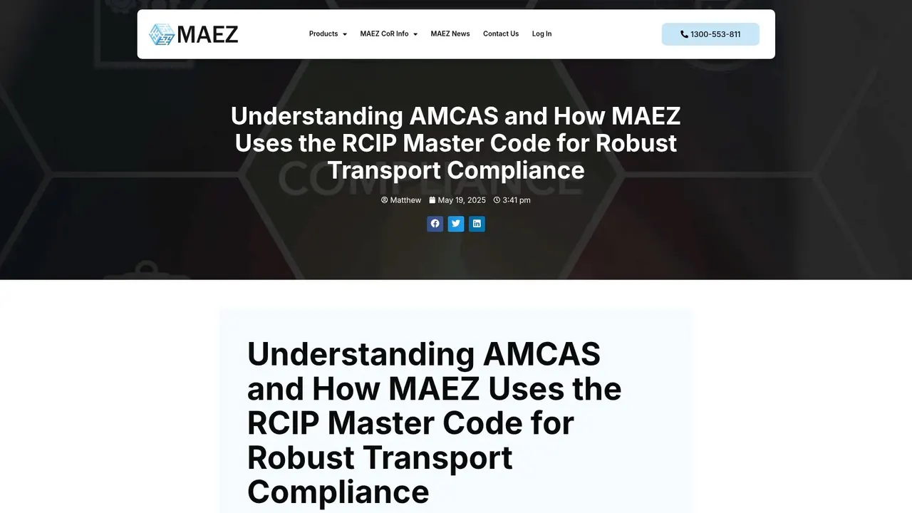 MAEZ graphic: screenshot gen 1222 maez.com .au understanding amcas and how maez uses 1767871530946