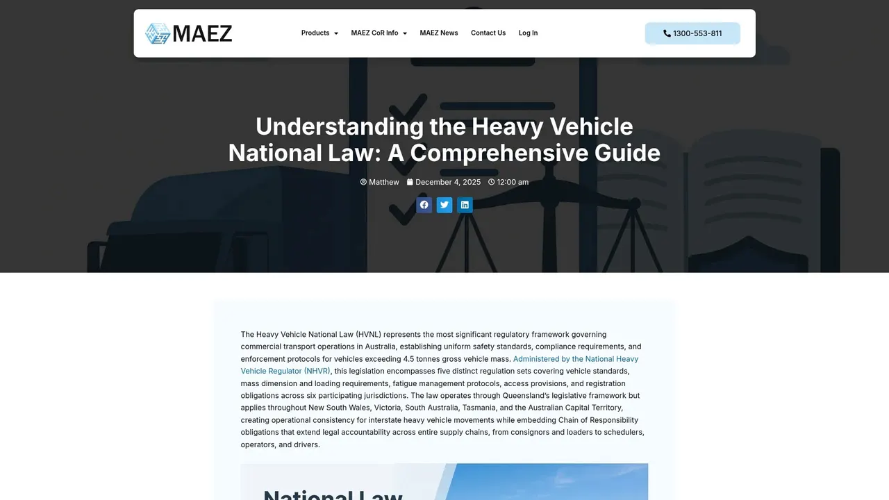 MAEZ graphic: screenshot gen 1222 maez.com .au understanding the heavy vehicle nation 1767871538660