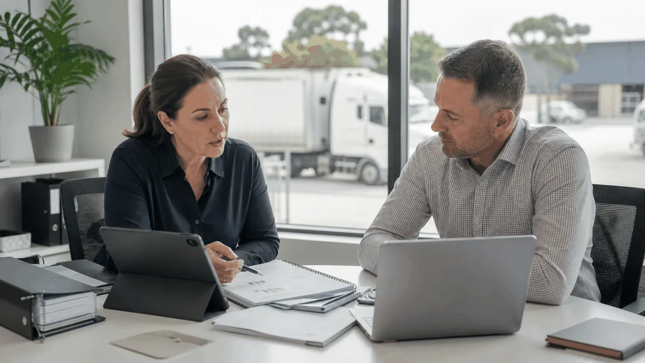 Australian consignor reviewing freight documents and Chain of Responsibility controls