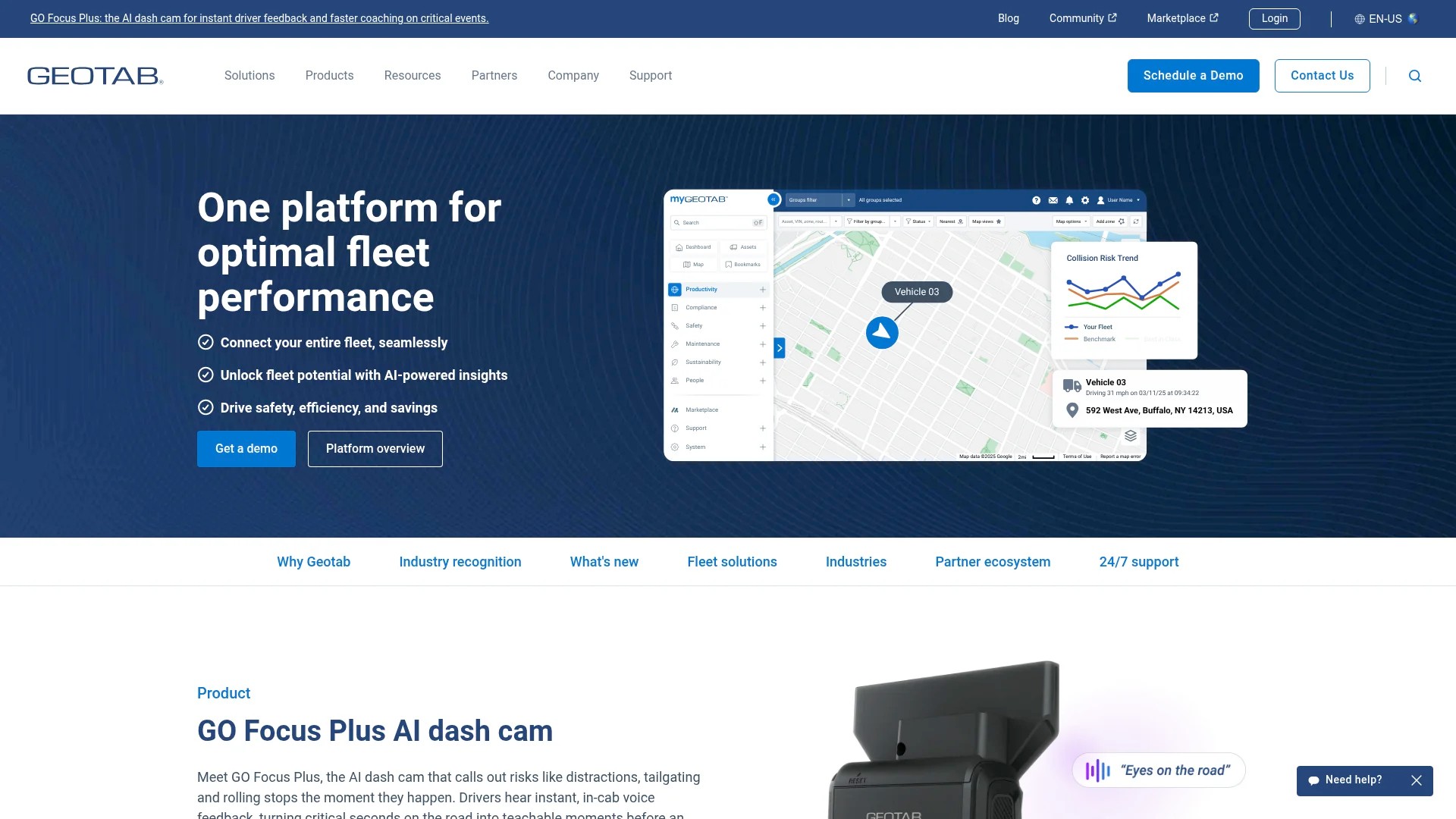 Screenshot of https://www.geotab.com