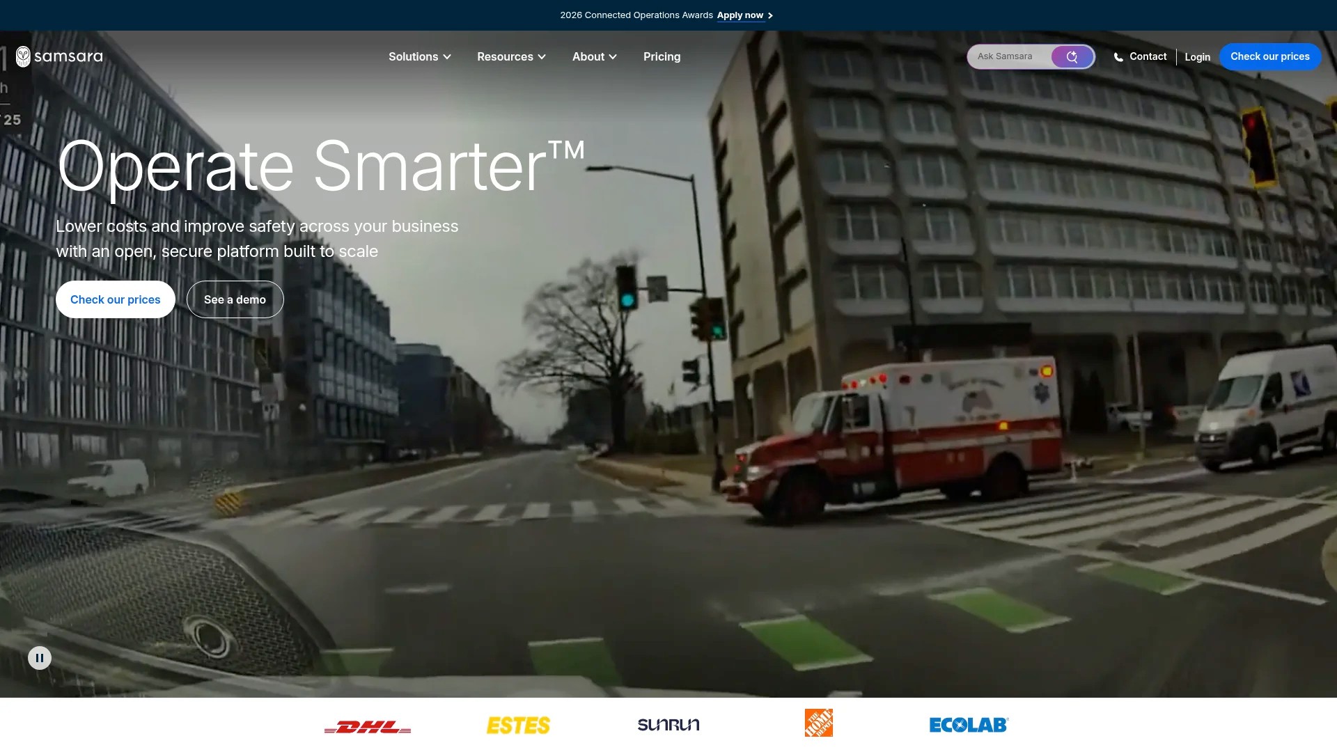 Screenshot of https://www.samsara.com